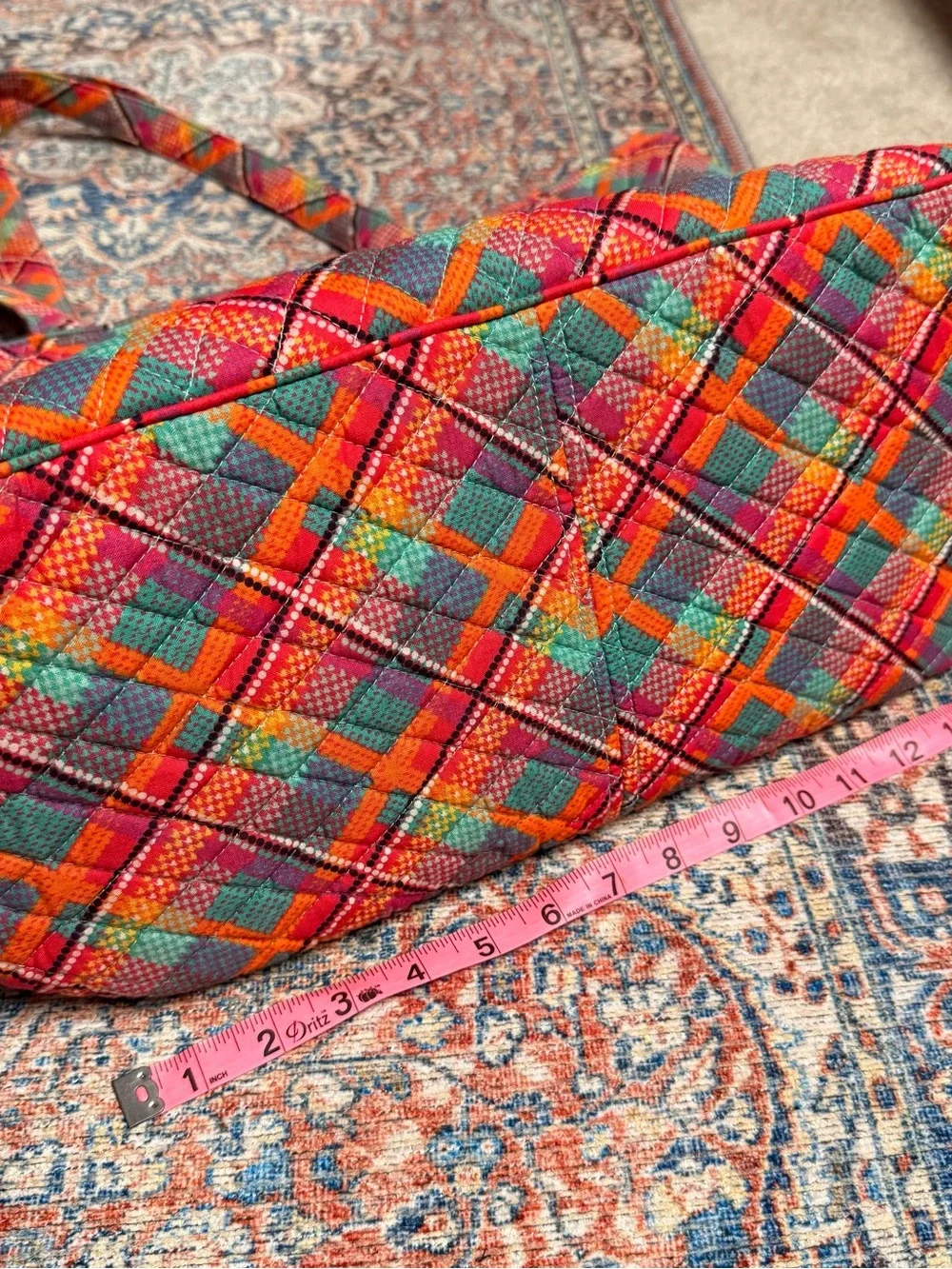 Vera Bradley Quilted Plaid Tote Rumba